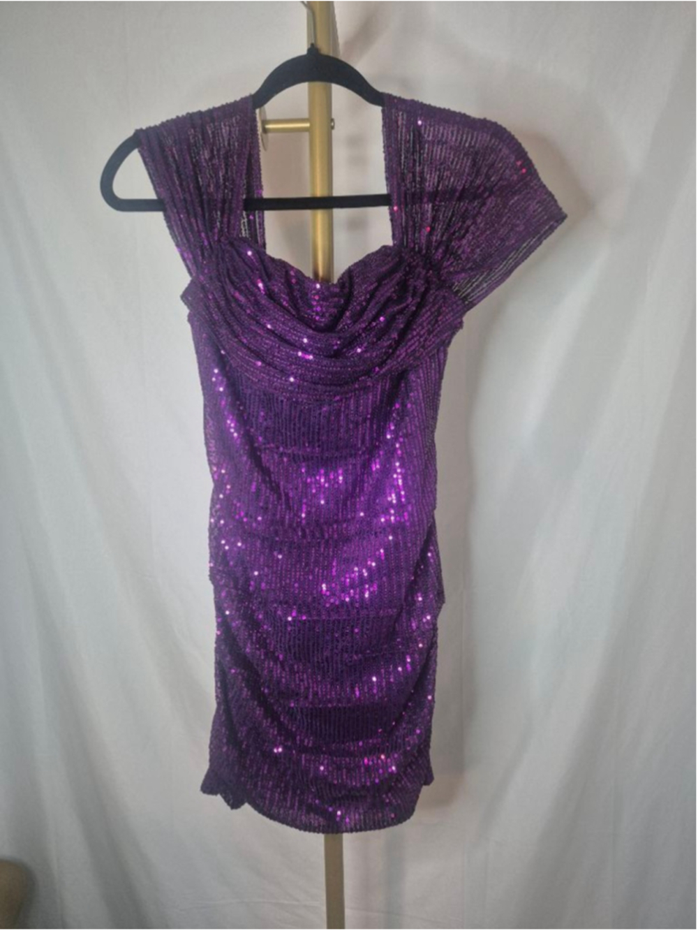 Women's Unbranded Purple Sequin Mini Dress Size 8